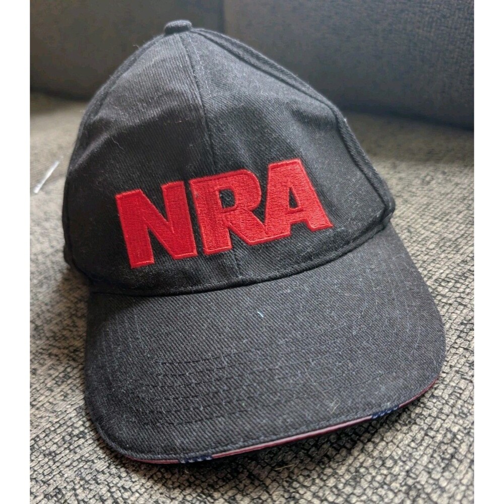 NRA National Rifle Association Black Ball Cap Mens One Sz Strap Back